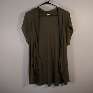 Olive Green Lightweight Hooded Cardigan – Women's